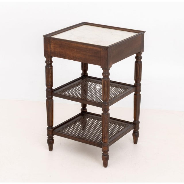 Louis Philippe Cane-Paneled Oak Etagere, 19th Century For Sale - Image 4 of 9