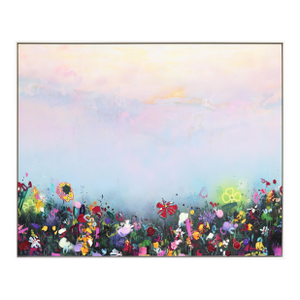 Soft Summer - Large Contemporary Abstract Textured Cool Tone Landscape Original Artwork by Lee Herring