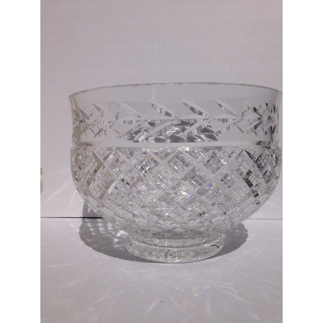 20th C Signed Waterford Glandore Cut Crystal Centerpiece Punch Bowl