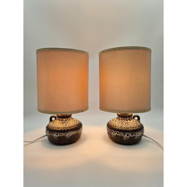 Fat Lava Style Ceramic Table Lamps, West Germany, 1970s, Set of 2 For Sale - Image 6 of 11