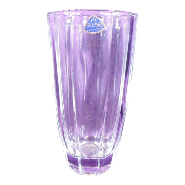 Irena Brand Cut Crystal Vase From Poland For Sale