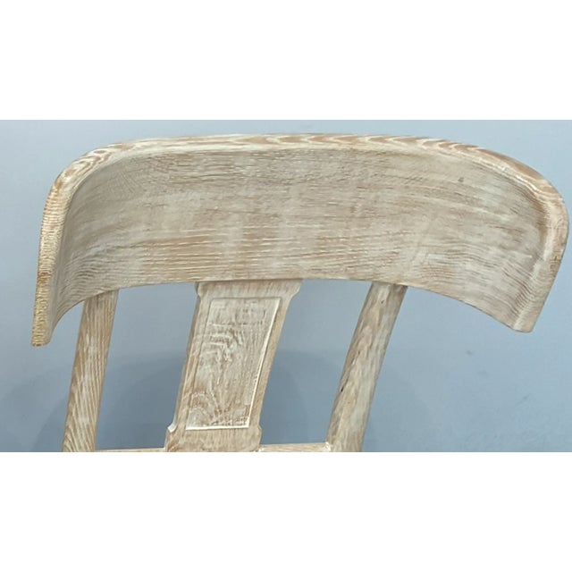 White White-Washed Klismos Dining Chairs With Walnut Saber Legs, Dark Brown Woven Leather Seats and Custom Cushions - Priced Per Chair For Sale - Image 8 of 8