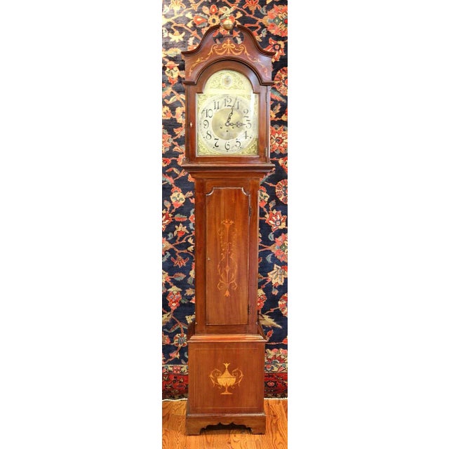 1920s Kienzle Edwardian Style Mahogany Inlaid Grandfather Clock For Sale - Image 13 of 13