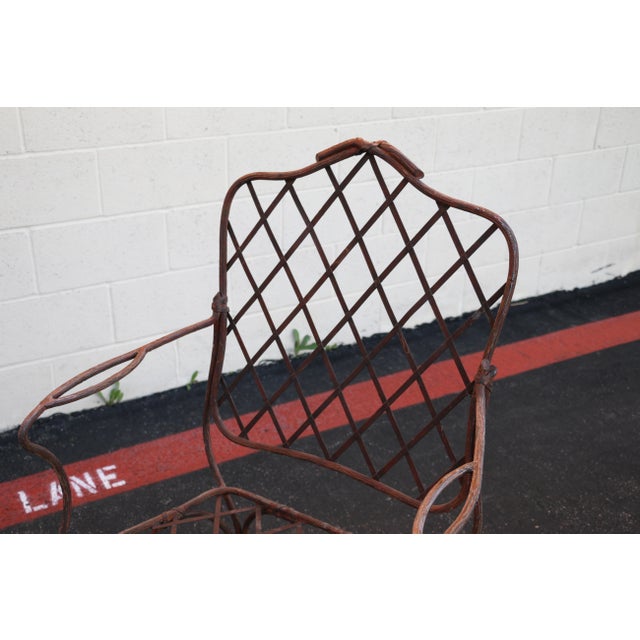 Vintage Set of Six Gregorius Pineo Faux Bois Twig Iron Outdoor Armchairs — Los Angeles, Ca, Late 20th Century For Sale - Image 9 of 18