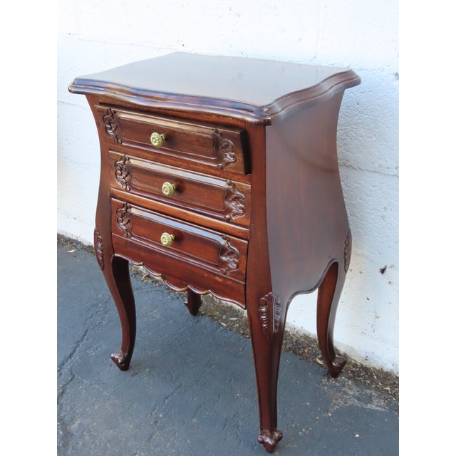 Late 20th Century French Bombay Serpentine Nightstands Bedside Tables a Pair 6653 For Sale - Image 5 of 18