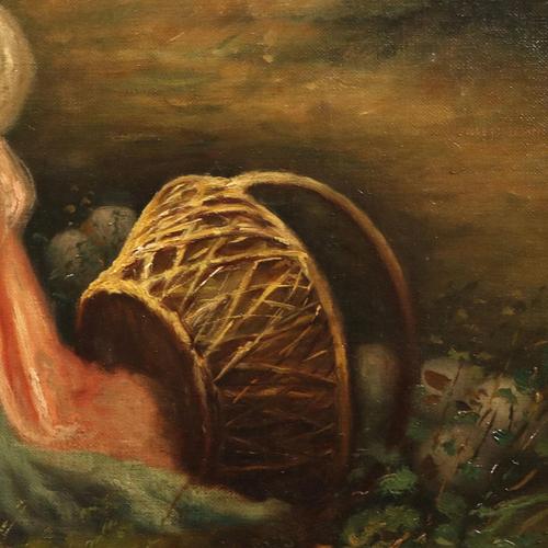 Rest on the Meadow, Oil on Canvas, 20th Century For Sale - Image 8 of 14