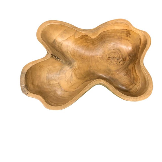2010s Medium Wooden Bowl For Sale - Image 5 of 5