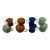 Cepriani Set of Multicolored Glass Coffee/Tea Cups For Sale