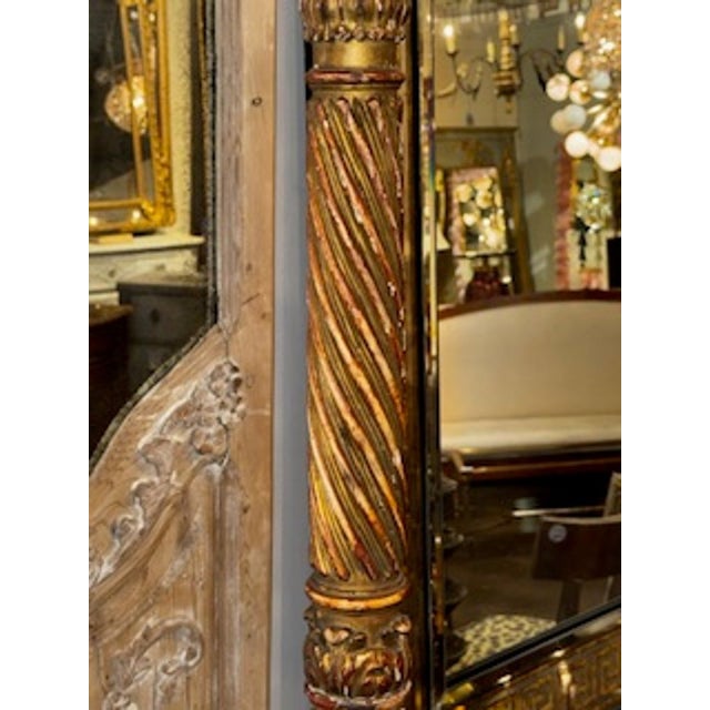 Traditional Pair of 19th C. Italian Giltwood Torchieres Floor Lamps For Sale - Image 3 of 8