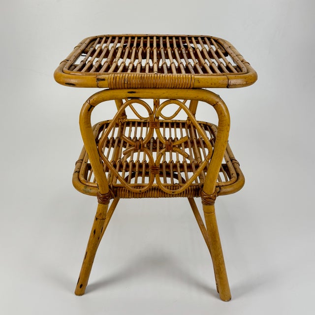 Small Bamboo Side Table, Italy, 1960s For Sale - Image 6 of 8