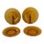 Vintage Depression Glass Amber Wheel Cut Floral Dishes - Set of Four For Sale