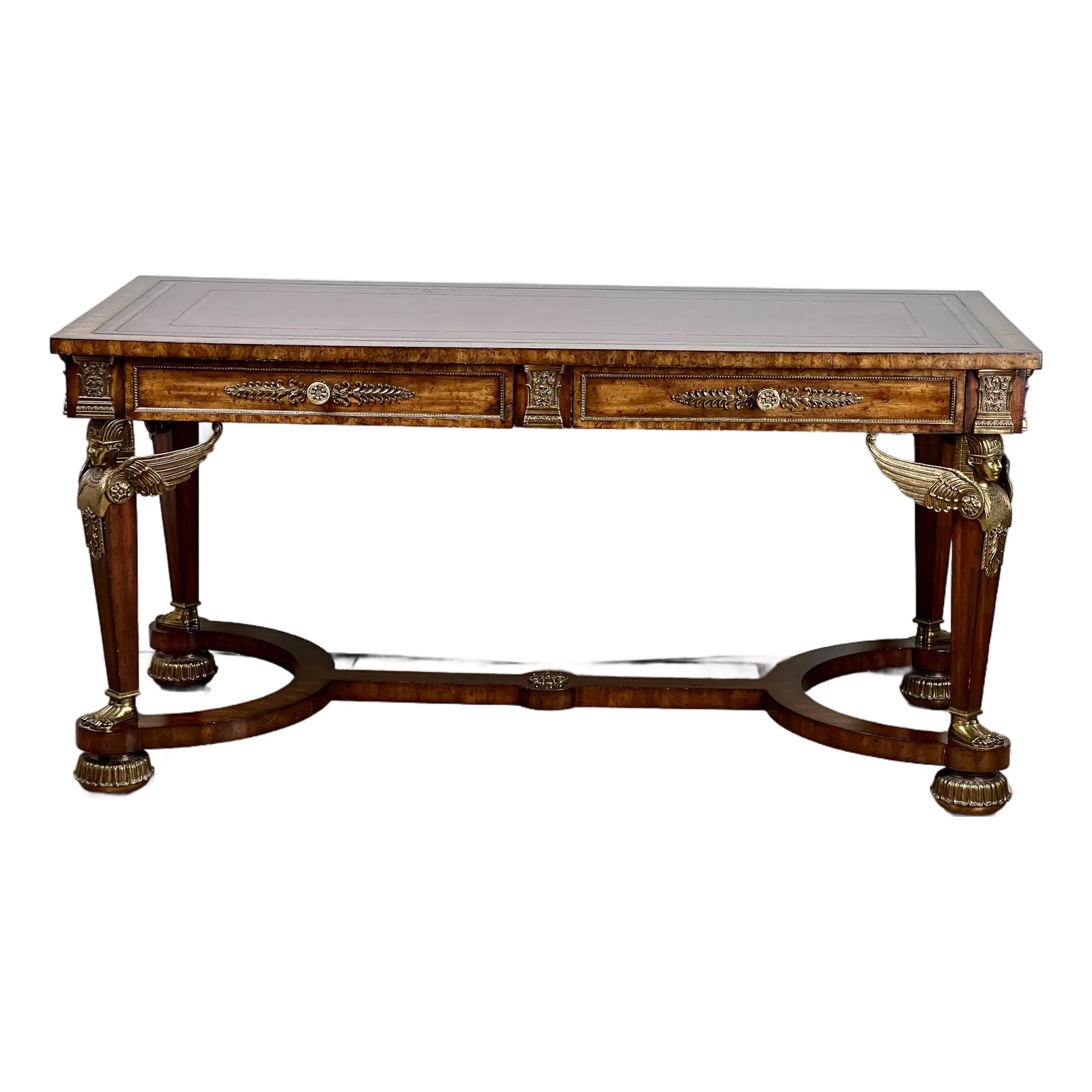 Vintage French Empire Style Partners Desk by Maitland Smith | Chairish