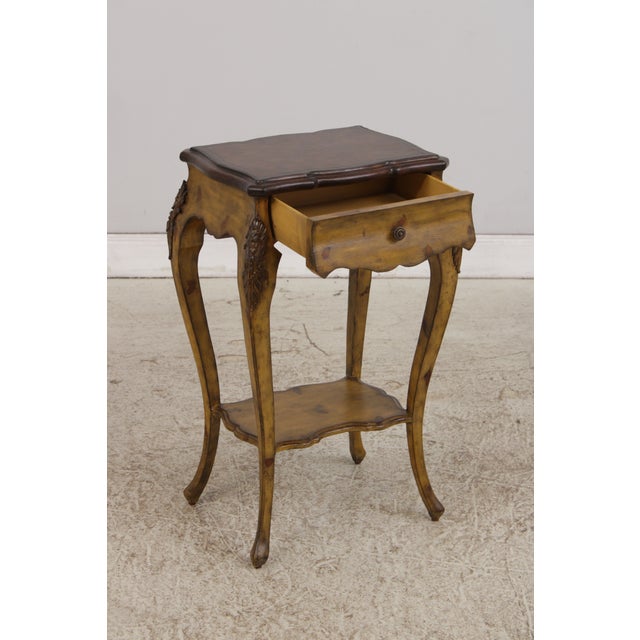 Maitland - Smith Maitland Smith Leather Top Table Nightstand For Sale - Image 4 of 18