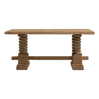 Oak Coffee Table with Corkscrew Legs, Antique, France, Circa 1970 For Sale