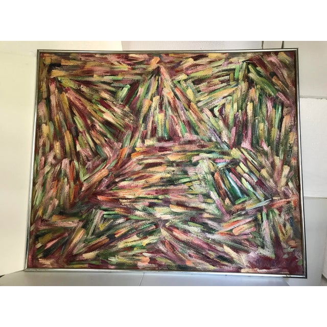 Pink The Quiet Path Original Abstract Oil Painting by Monique Nichols For Sale - Image 8 of 12