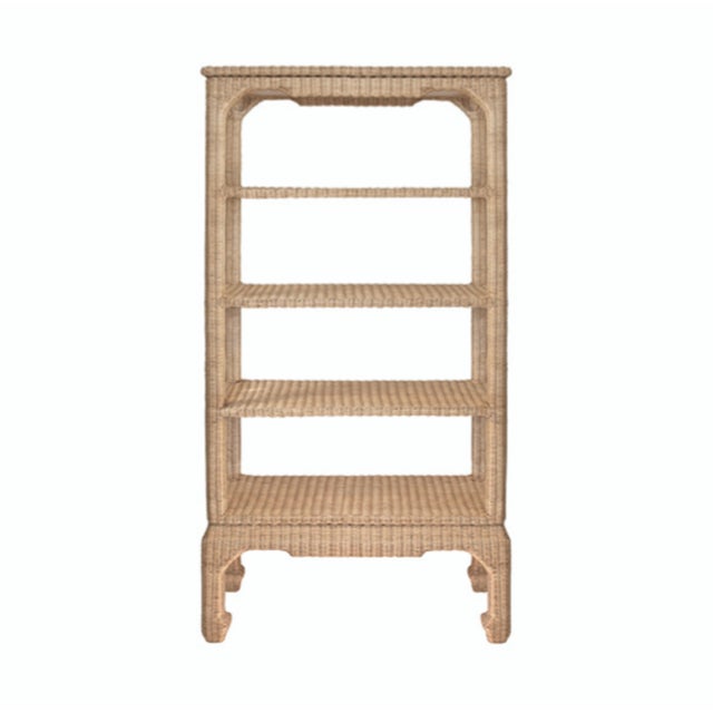 Matthew Izzo Home Cavalier Ming Style Five Shelf Etagere in Woven Rattan For Sale - Image 9 of 9