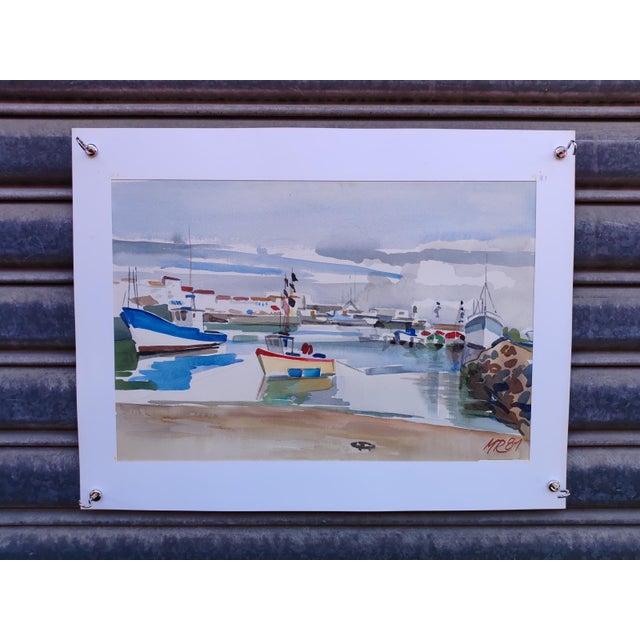 Michel Roubille, L'Ile d'Yeu, 1981, Watercolor For Sale - Image 6 of 6