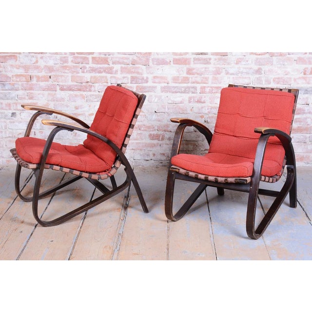 Art Deco Armchairs in Oak attributed to Jan Vaněk, Czech, 1940s, Set of 2 For Sale - Image 18 of 18