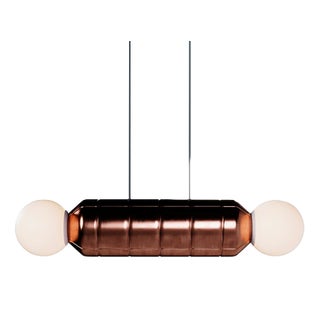 Navazi Medium Horizontal Lamp in Burnished Copper and Frosted Glass by Svitanok For Sale
