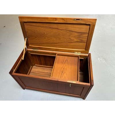 Mid-Century Modern Mid 20th Century Scandinavian Modern Teak Locking Box by O. Schjøll & B.K. Handest For Sale - Image 3 of 14