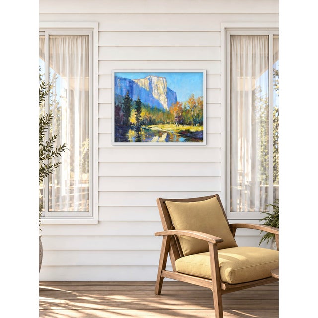 Textile El Capitan in Autumn Gold - Original Oil Painting Landscape For Sale - Image 7 of 10