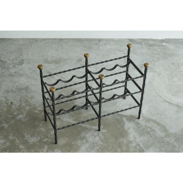 Mid-Century Modern Wine Rack in Wrought Iron Brass, 1940s For Sale - Image 6 of 9