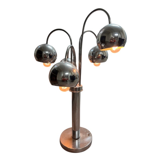 Vintage Robert Sonneman Style Chrome Waterfall Table Lamp For Sale