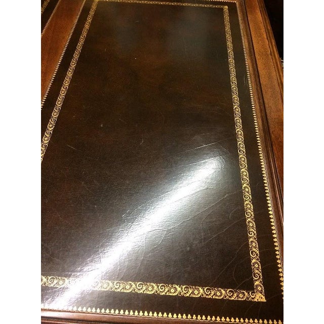 Brown Vintage Executive Desk, Leather Top Desk, Sligh Furniture For Sale - Image 8 of 18