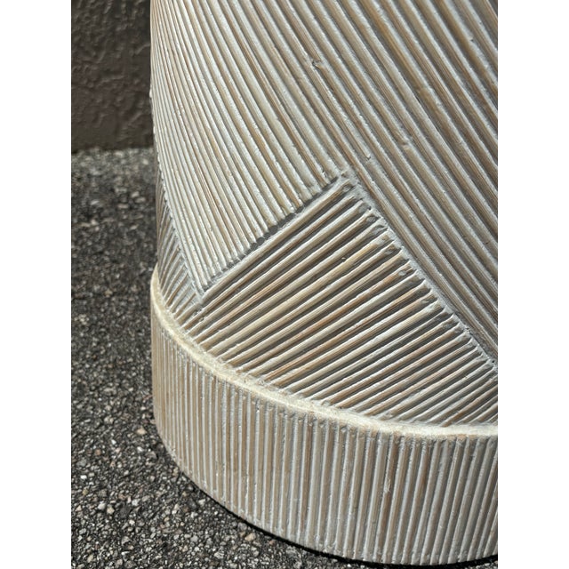 Vintage Coastal Geometric Pencil Reed Pedestal For Sale - Image 9 of 9