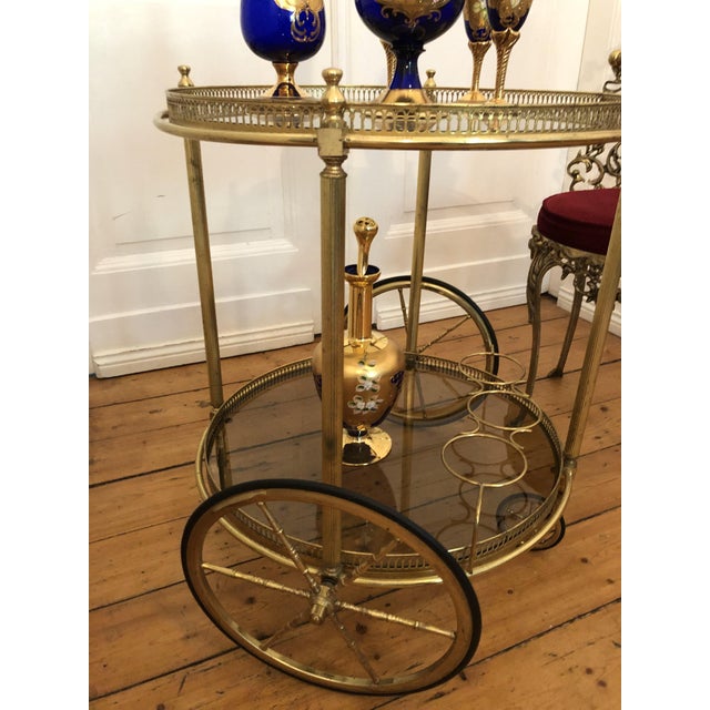 1950s Venetian Bar Cart in Brass and Murano Glass, 1950s For Sale - Image 5 of 6