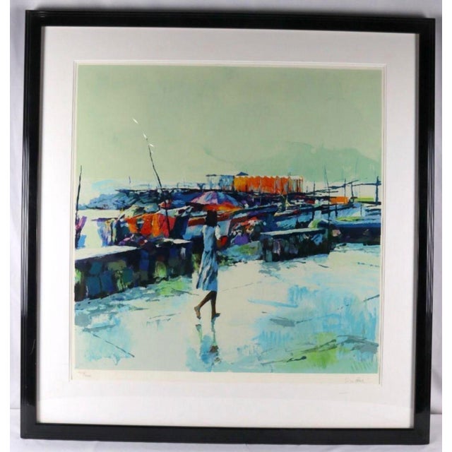 A stunning, monumentally scaled vintage original limited-edition serigraph titled "Sorrento" by the world-renowned Italian...