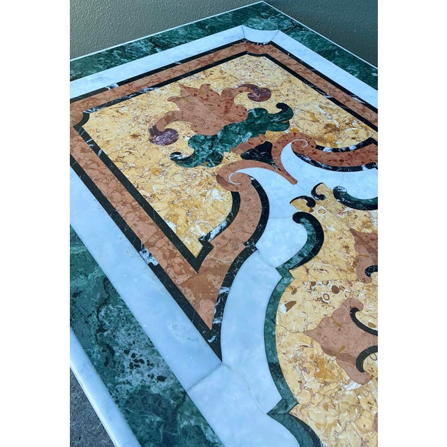 Vintage Italian Pietra Dura Inlay Marble Dining Table For Sale - Image 10 of 11