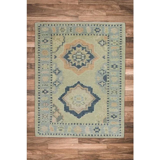 Early 21st Century Oriental Hand Knotted Rug Turkish Oushak 2'2" x 2'9" For Sale - Image 5 of 5