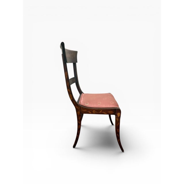Late 19th Century Late 19th Century Dutch Regency Satinwood & Mahogany Marquetry Side Chair For Sale - Image 5 of 11
