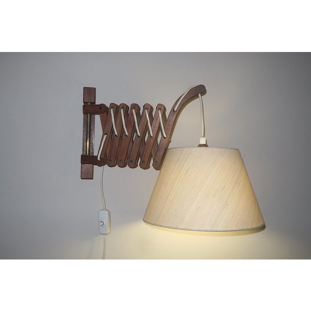 Large Concertina Wall Light in Teak by Erik Hansen for Le Kilint, Denmark, 1960s For Sale - Image 13 of 17