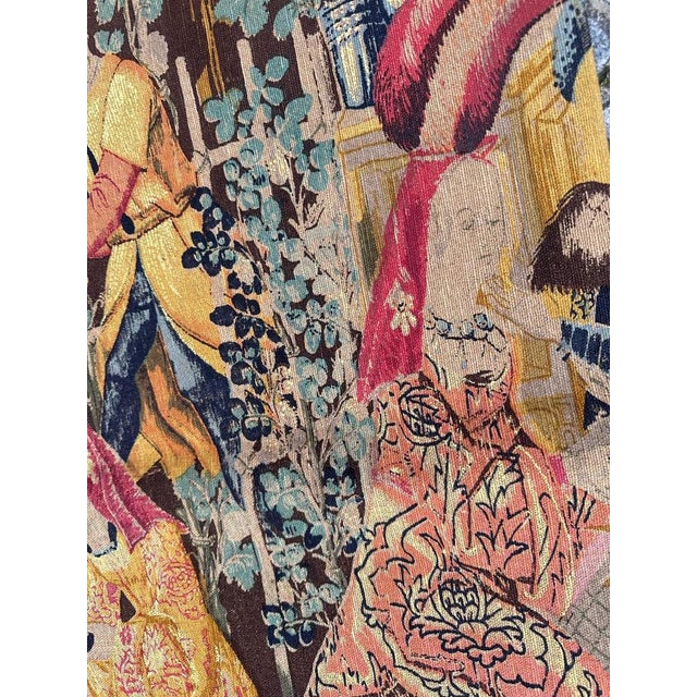Vintage French Hand Printed Tapestry Vendanges Museum Design, 1970s For Sale - Image 11 of 18