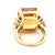 1980s Italian 18k Gold Citrine & Baguette Diamond Architectural Cocktail Ring, Size 6 For Sale In Miami - Image 6 of 15