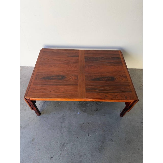 1960s Vintage Danish Mid-Century Modern Rosewood Drop-Leaf Coffee Table 1960s For Sale - Image 5 of 10