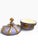 Vintage 1972 Purple & Gold Jeweled Crown Lidded Ceramic Jar For Sale In Portland, ME - Image 6 of 8
