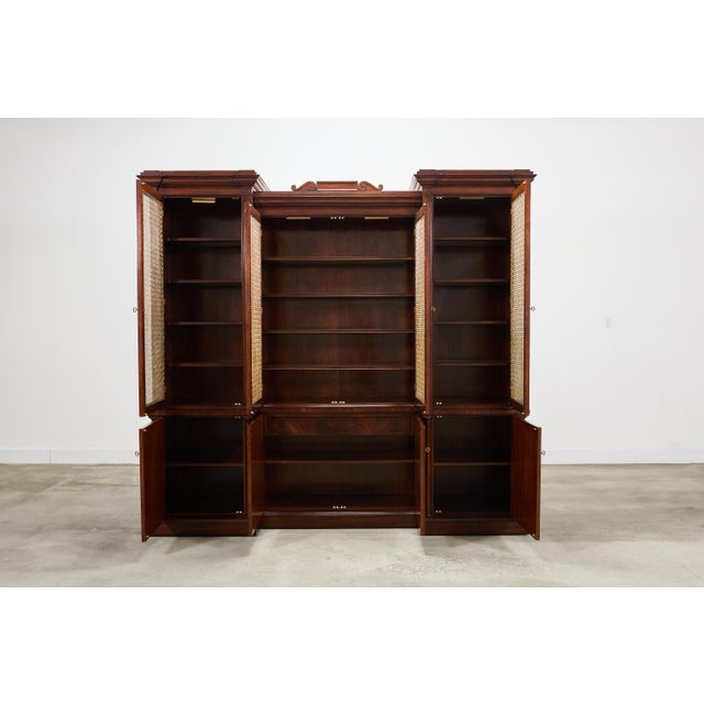 Brown Ralph Lauren Noble Estate Mahogany Breakfront Bookcase Cabinet For Sale - Image 8 of 18