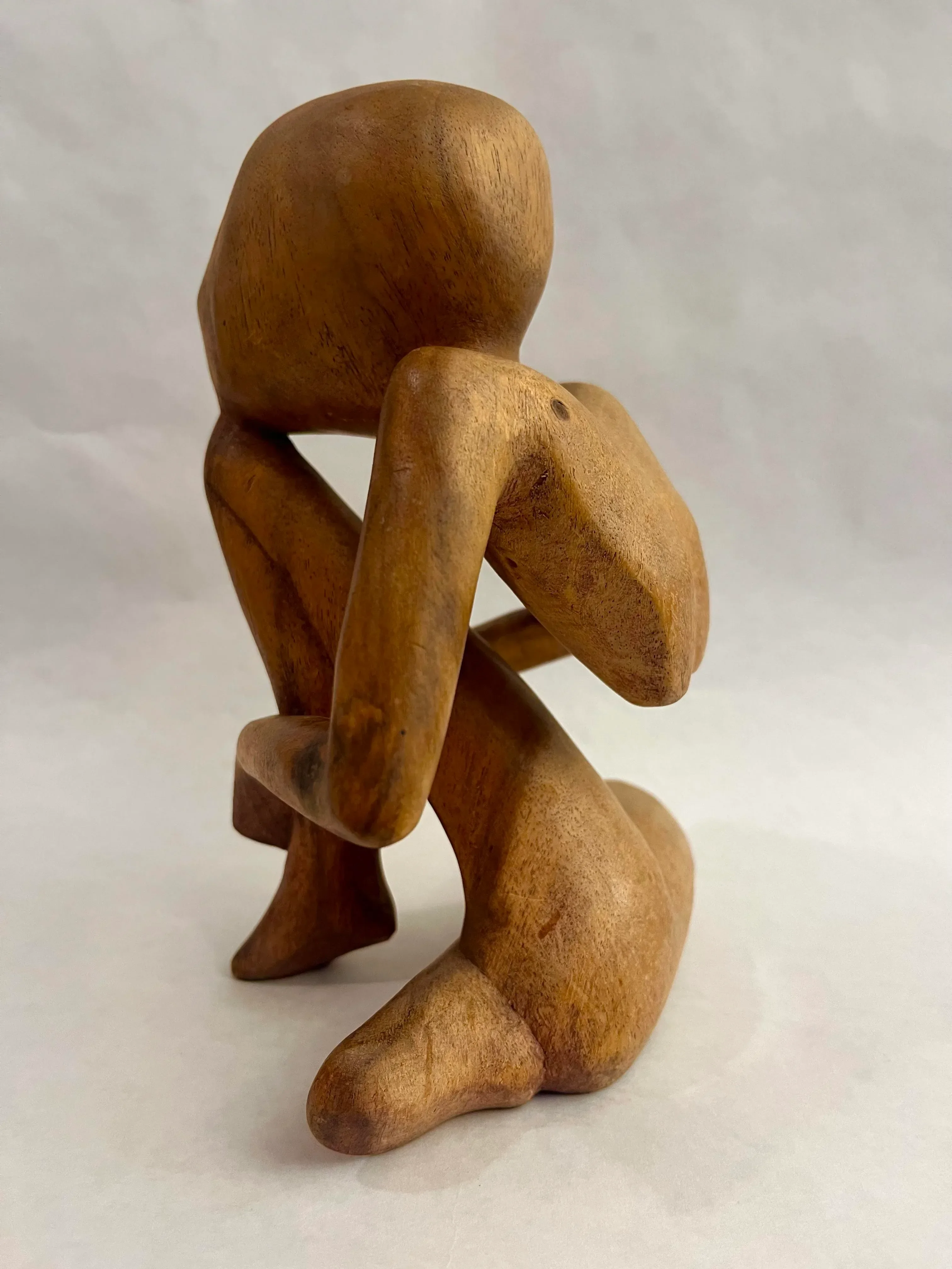 Late 20th Century Carved Wooden Abstract Sculpture | Chairish