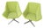 Keilhauer Cahoots Swivel Lounge Chairs – Pair – Lime Green For Sale
