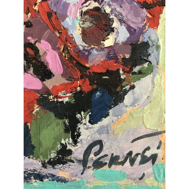 Modern Percival Pernet, Fleurs, Oil on Paper on Canvas, Framed For Sale - Image 3 of 10