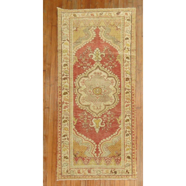 Textile Vintage Traditional Turkish Oushak Runner - 3'2" x 6'6" For Sale - Image 7 of 7
