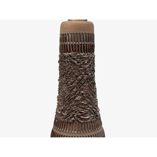 1970s Nila Keramik, Brown Ceramic, Table Lamp, Sweden, 1970s For Sale - Image 5 of 8