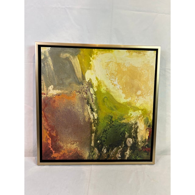 1990s Abstract Giclee Print on Canvas, Framed For Sale - Image 11 of 11