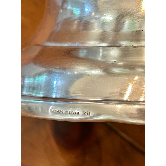 Vintage Gorham Newport Silverplate Punch Bowl, 18” Diameter Footed Centerpiece With Grape & Shell Rim For Sale - Image 11 of 12