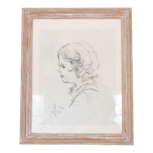 1970s Girl Portrait Drawing