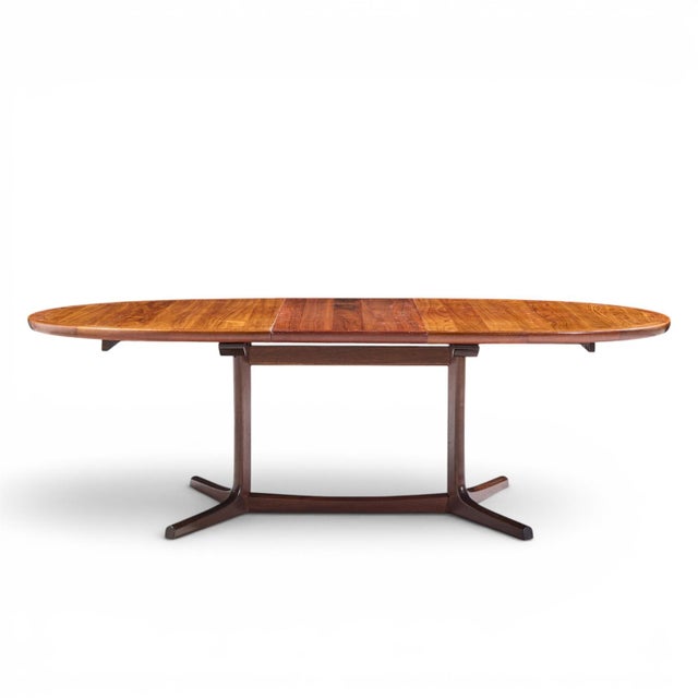 Dyrlund Style Mid Century Danish Rosewood Expanding Dining Table With 2 Leaves For Sale - Image 10 of 13