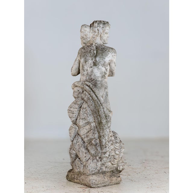 Gray Weathered Stone Hercules Garden Statue, France Mid 20th C. For Sale - Image 8 of 11